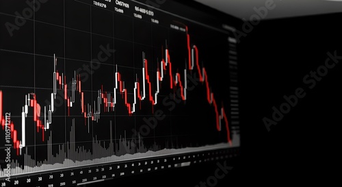 stock market graph with bitcoins, Stock market graph background. Concept of business investment. Stock future trading photo