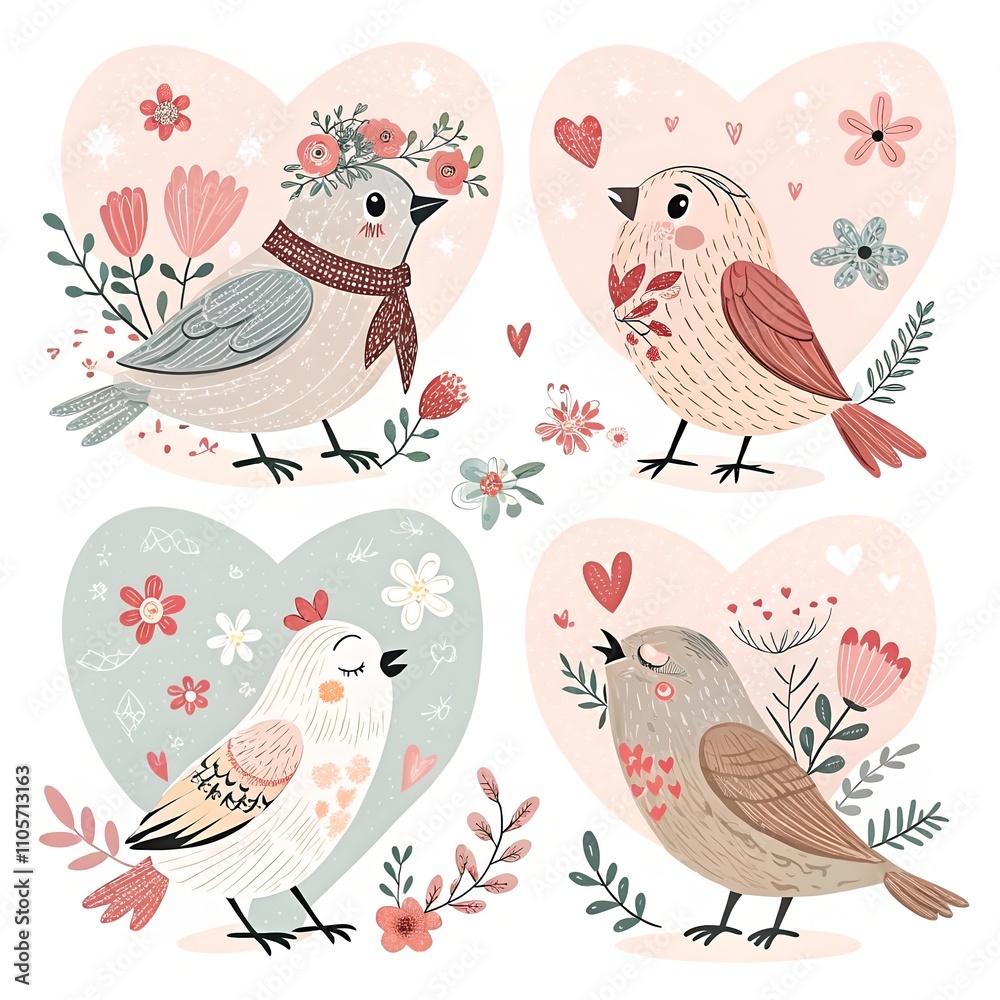 Obraz premium Doves with heart