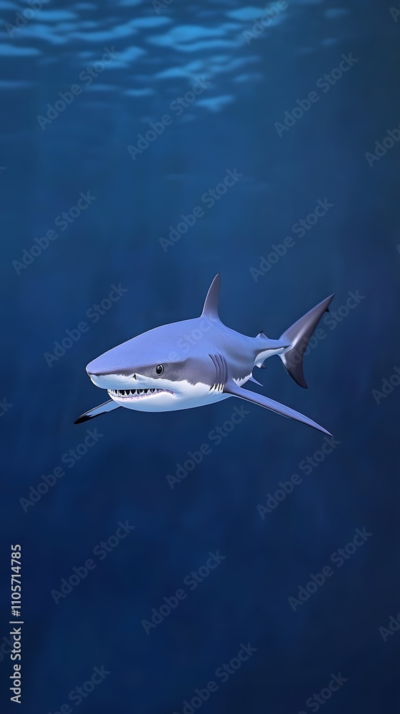 Obraz premium A white shark swimming in the ocean