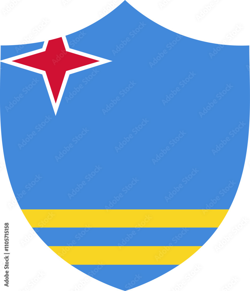 Shield Icon of Aruba Flag Shield Icon of Aruba Flag