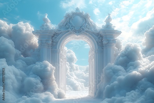 The gates to heaven, beautiful metaphor, vision of entrance to heaven