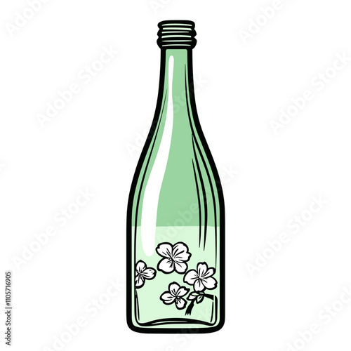 vector bottle on white background . Generative AI