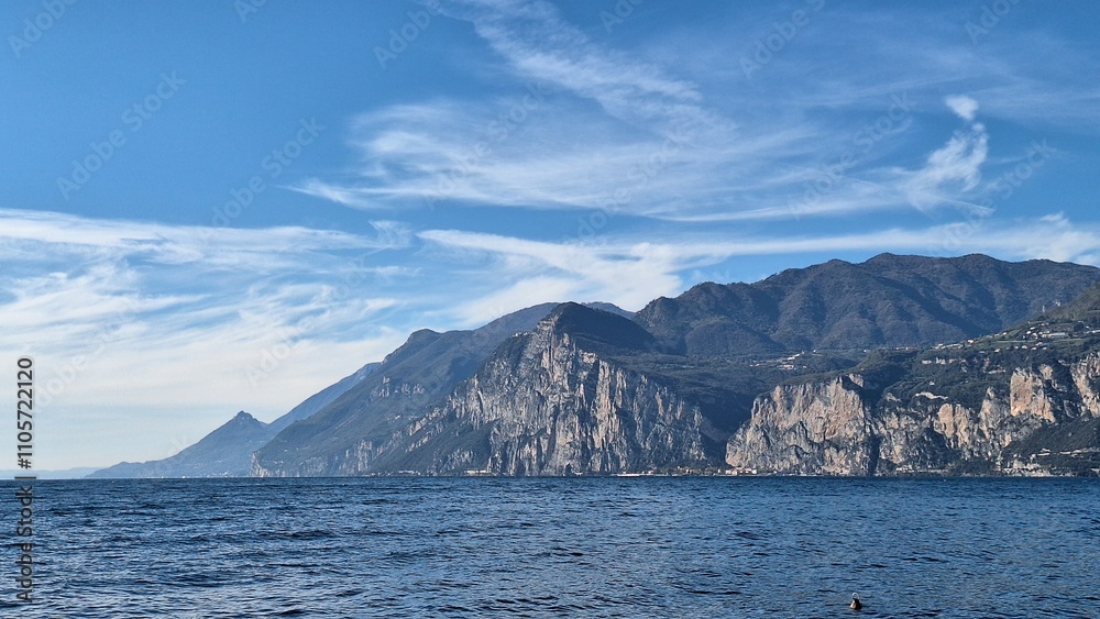 Malcesine, Italy - November 6, 2024: Landscape of the Castle of Malcesine Malcesine, Italy - November 6, 2024: Landscape of the Castle of Malcesine