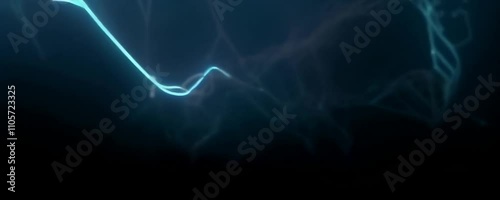 Animation of a flowing neural network, with glowing nodes connecting and disconnecting in a smooth and rhythmic pattern