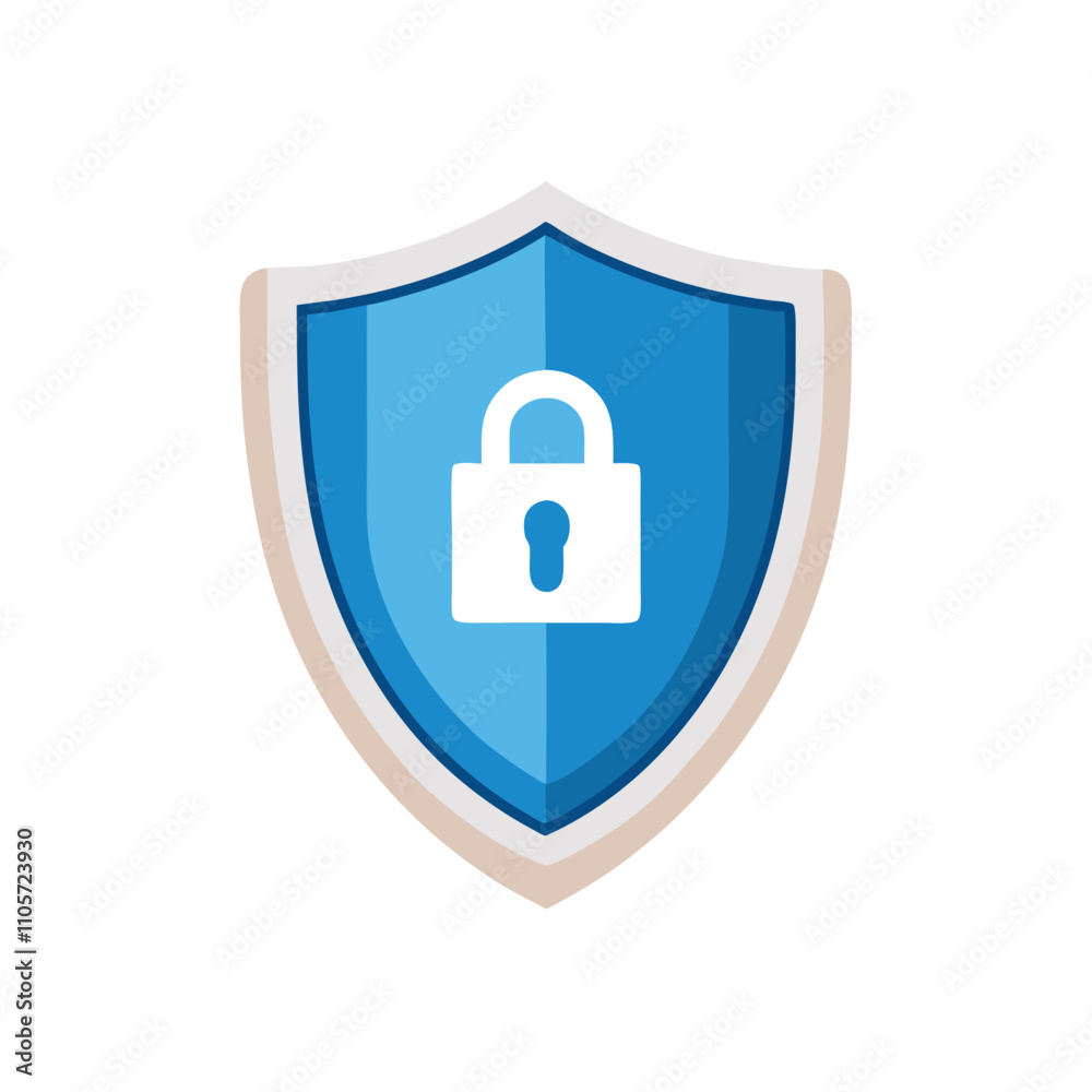 A blue shield with a white lock on it. The lock is open A blue shield with a white lock on it. The lock is open