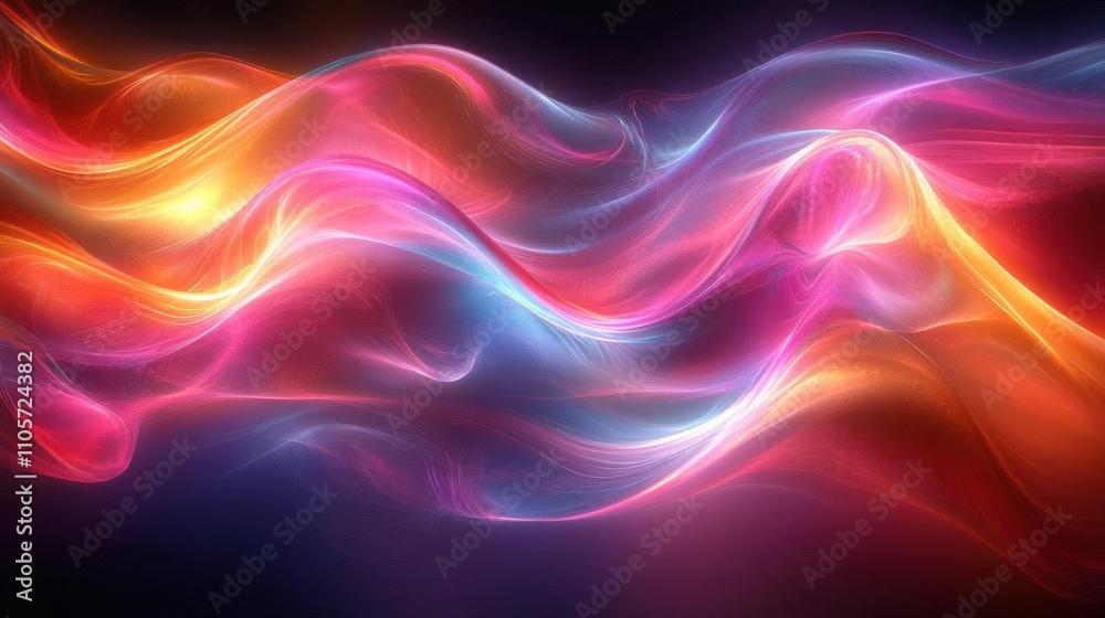 Radiant fractal ribbons with glowing pastel edges, dynamic lighting, and smooth gradients Radiant fractal ribbons with glowing pastel edges, dynamic lighting, and smooth gradients