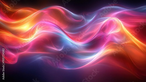 Wallpaper Mural Radiant fractal ribbons with glowing pastel edges, dynamic lighting, and smooth gradients Torontodigital.ca