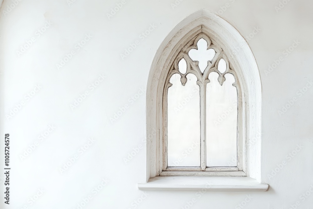 A beautiful gothic arch window featuring intricate tracery patterns, letting in soft light, embodying the essence of medieval architectural heritage and spirituality. A beautiful gothic arch window featuring intricate tracery patterns, letting in soft light, embodying the essence of medieval architectural heritage and spirituality.
