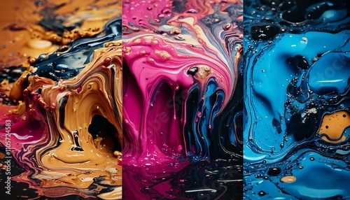 Melting abstract art work with vibrant colors