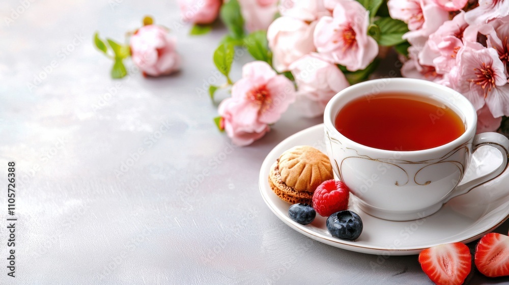Cozy Afternoon Tea with Floral Arrangements and Delectable Treats Cozy Afternoon Tea with Floral Arrangements and Delectable Treats