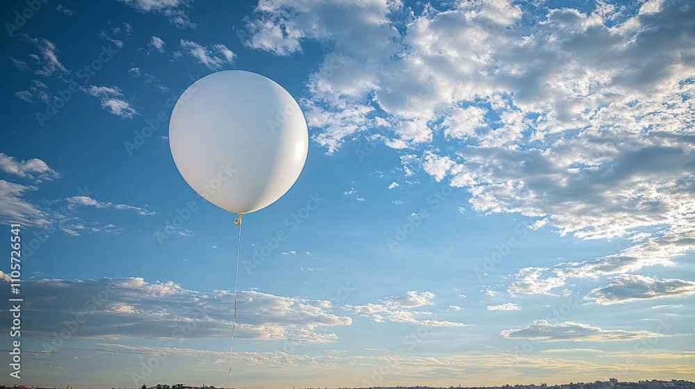 Meteorological Balloon with Instruments Measuring Temperature, Humidity, and Pressure for Weather Data Collection at Various Altitudes Meteorological Balloon with Instruments Measuring Temperature, Humidity, and Pressure for Weather Data Collection at Various Altitudes