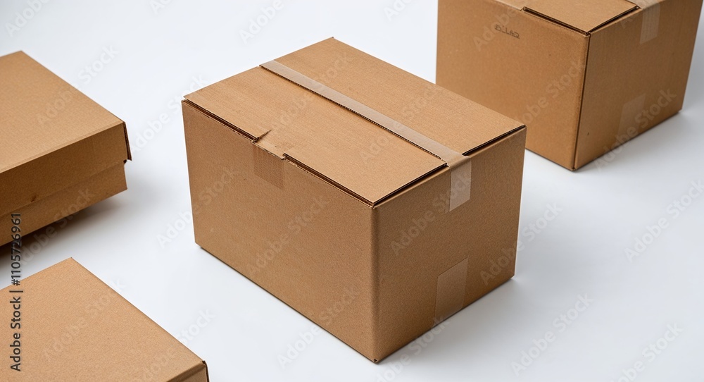 Fototapeta premium Cardboard Box on White background design