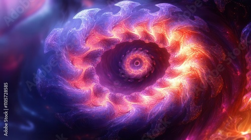 Radiant fractal spirals with glowing pastel gradients, sharp textures, and smooth lighting