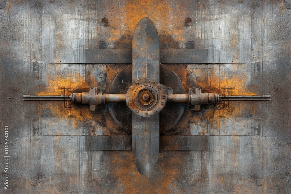 Industrial mechanism detail abandoned workshop photography urban environment close-up view texture and decay
