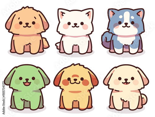 Adorable Cartoon Dogs Collection