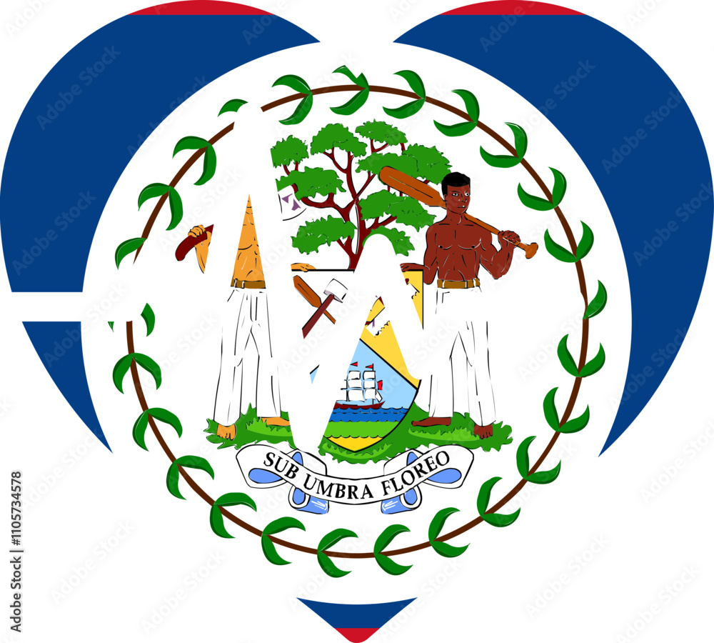 Fototapeta premium Belize Flag in Heart with Pulse
