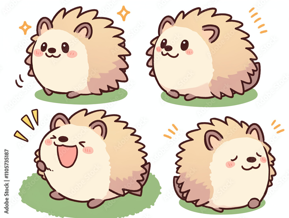 custom made wallpaper toronto digitalCute Hedgehog Illustrations - Kawaii Animals