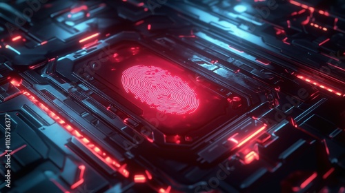 A glowing fingerprint confirmation on a secure access interface.