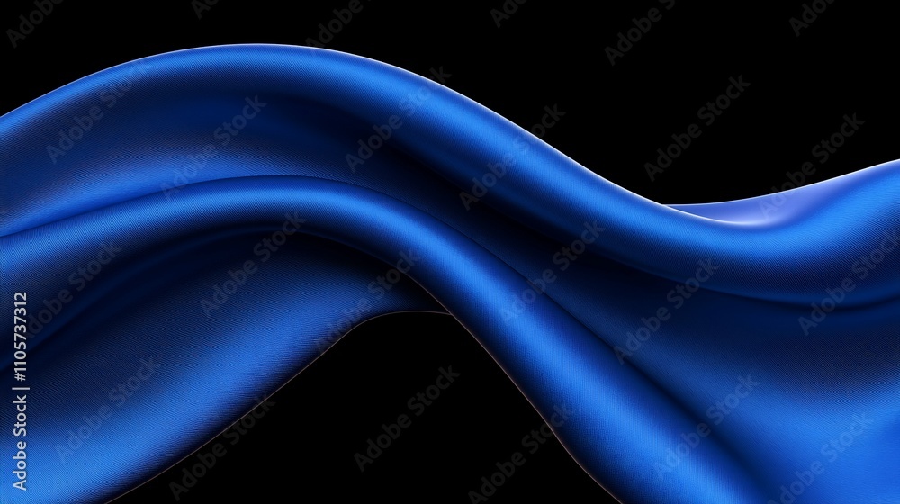 Obraz premium Abstract vibrant deep blue satin fabric, flowing, smooth, draped, elegant, luxurious, texture, drape, background, design, luxury, smooth, elegant, fashion, modern, dynamic, texture, 