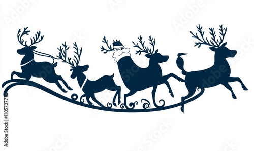 santa claus with reindeer