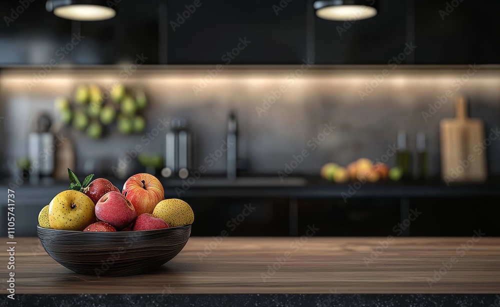 A snug kitchen area featuring fresh fruit, a vintage kettle, and warm lighting. A snug kitchen area featuring fresh fruit, a vintage kettle, and warm lighting.