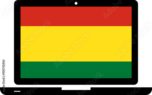 Bolivia Flag in Laptop