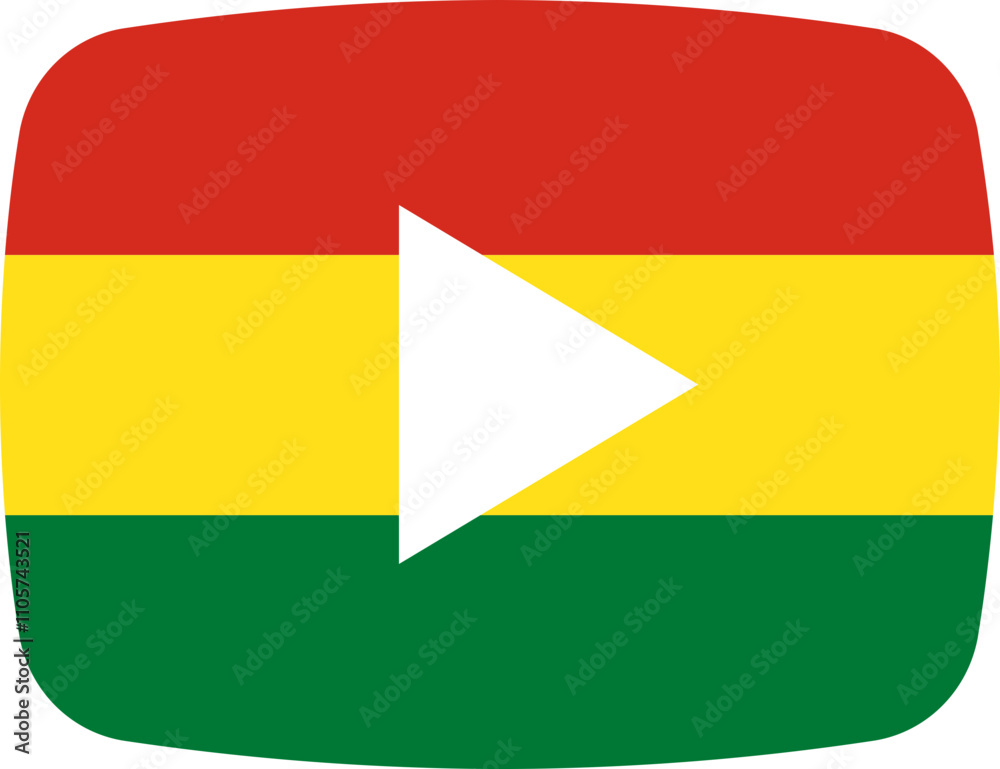 Obraz premium Bolivia Flag on video player icon