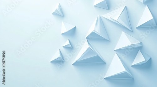 Modern Abstract White Geometric Triangle 3D Background Design