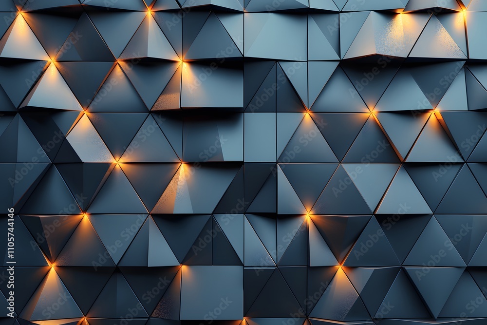 Geometric Abstract Pattern with Illuminated Triangles for Modern Design Geometric Abstract Pattern with Illuminated Triangles for Modern Design