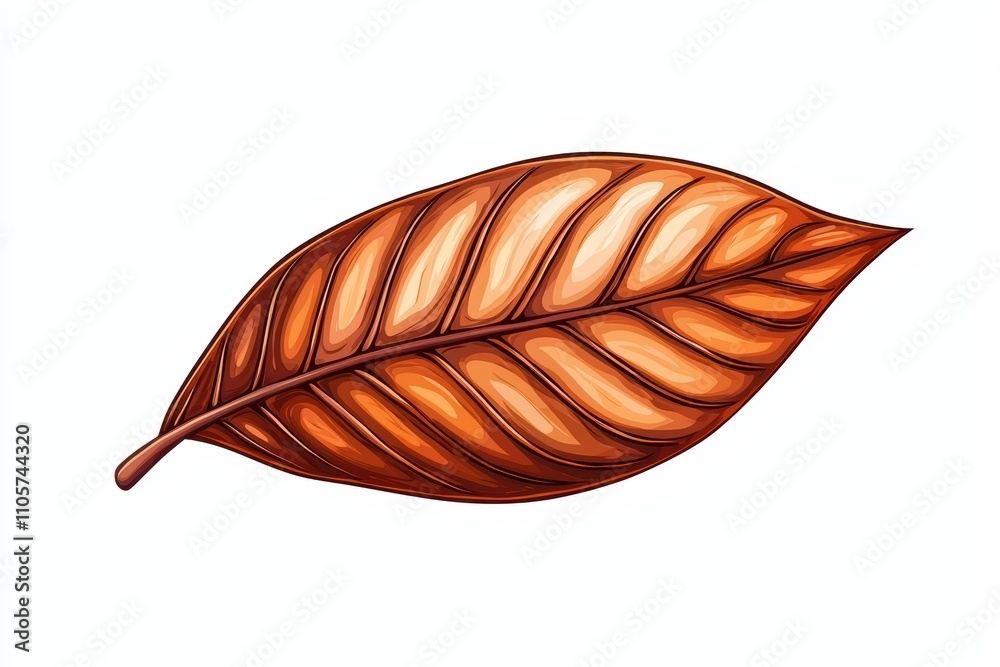 A detailed illustration of a brown autumn leaf on a white background. A detailed illustration of a brown autumn leaf on a white background.