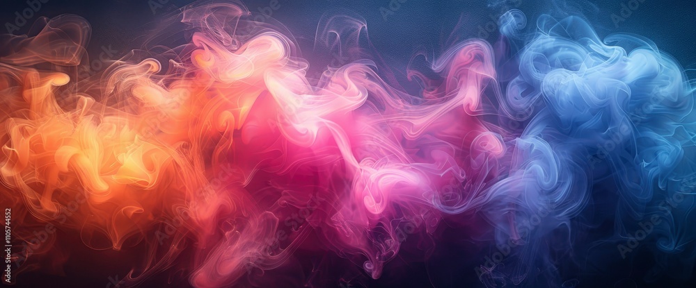 Abstract Colorful Smoke Swirls Vibrant Hues of Pink, Orange, and Blue