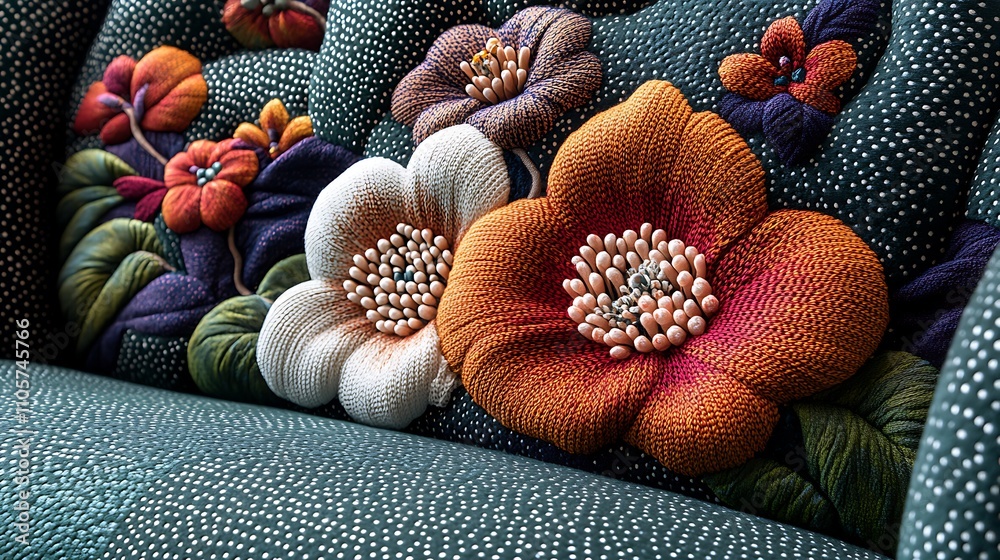 Elegant floral couch