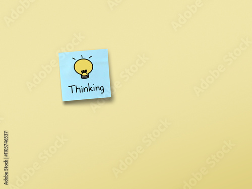 Thinking concept on paper, refer Thinking some idea out like bulb on