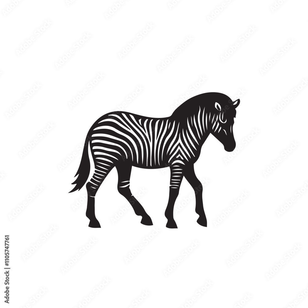 Fototapeta premium zebra vector, zebra icon, silhouette of zebra crossing vector illustration, zebra silhouette, icon logo