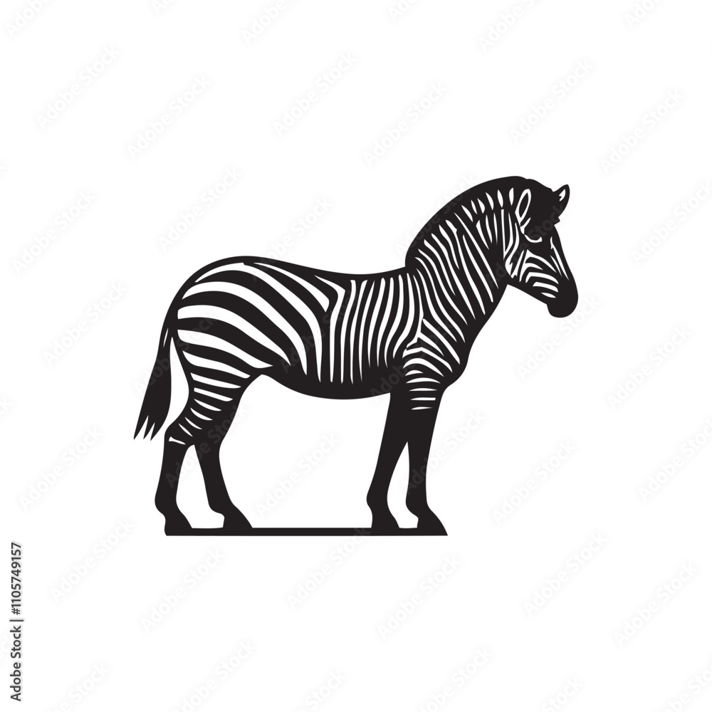 Obraz premium zebra vector, zebra icon, silhouette of zebra crossing vector illustration, zebra silhouette, icon logo