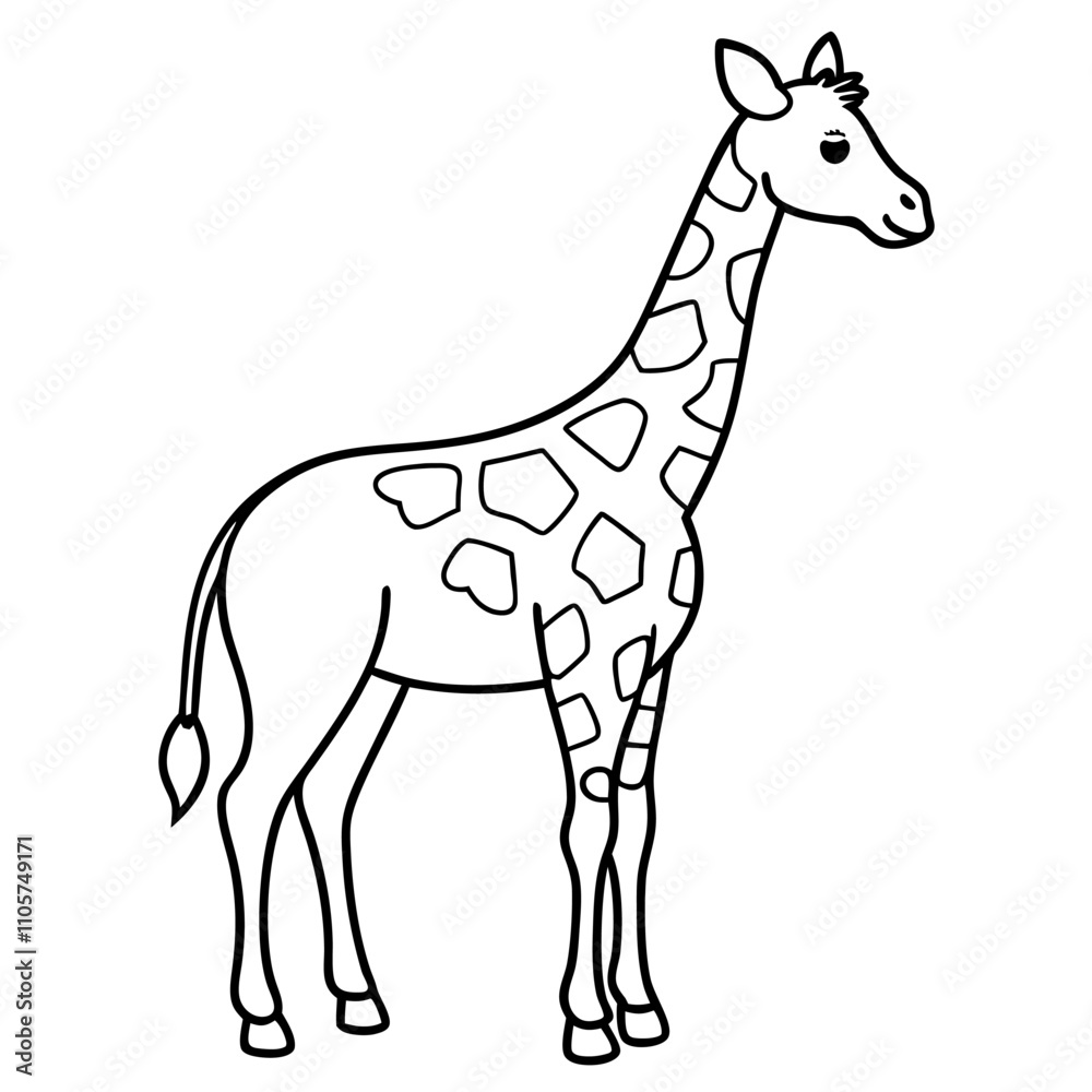 Obraz premium giraffe doodle sketchy vector illustration with a white background 