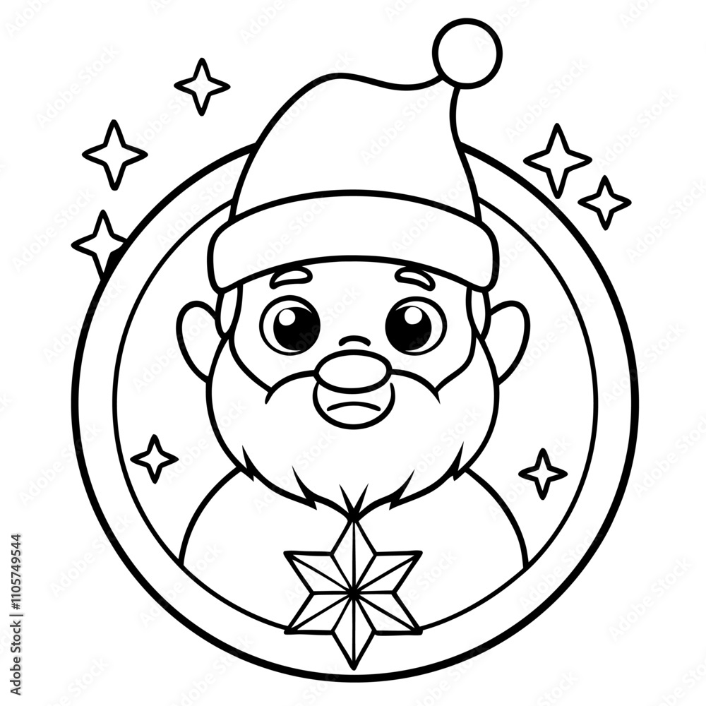 smiling santa claus icon symbol vector illustration in black and white with white background for photo overlays t-shirt prints, and flyer poster designs smiling santa claus icon symbol vector illustration in black and white with white background for photo overlays t-shirt prints, and flyer poster designs