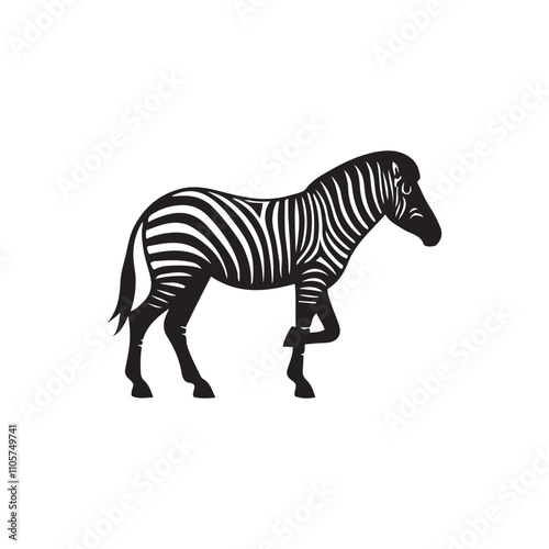 zebra vector, zebra icon, silhouette of zebra crossing vector illustration, zebra silhouette, icon logo