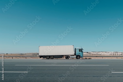 Sleek Modern Cargo Truck on Open Road