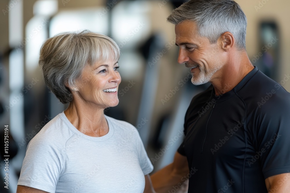 This vibrant image shows two active seniors engaging in a fitness class, radiating joy, motivation, and companionship while promoting healthy and active lifestyles. This vibrant image shows two active seniors engaging in a fitness class, radiating joy, motivation, and companionship while promoting healthy and active lifestyles.