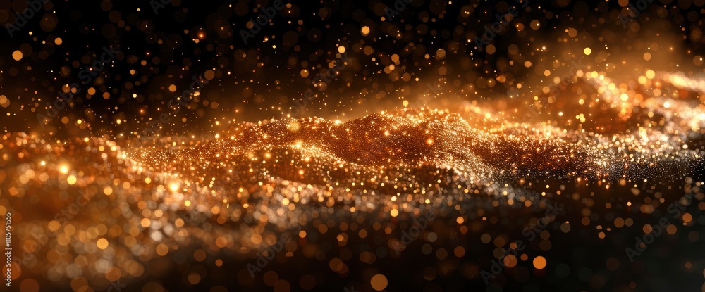 Abstract Golden Glittering Waves Background Abstract Golden Glittering Waves Background