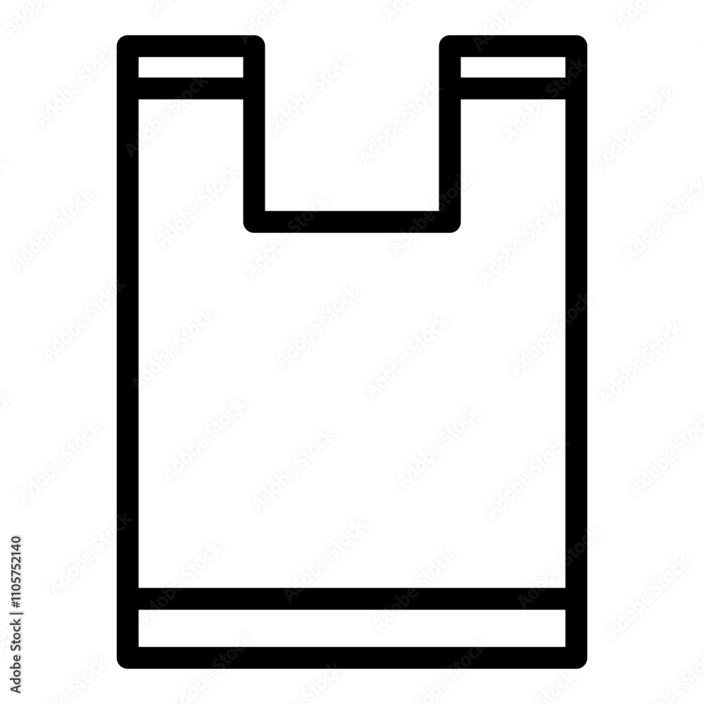 Plastic bag icon. Vector line icon Plastic bag icon. Vector line icon