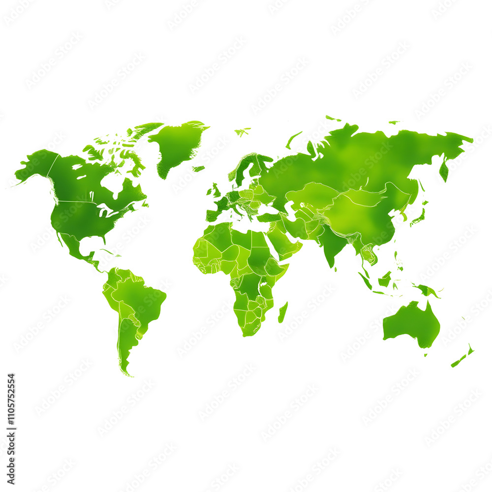 Green World Map. png isolated background. transparent background. Green World Map. png isolated background. transparent background.