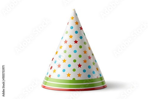 Photorealistic 3D Render of a Birthday Cap Isolated on White Background