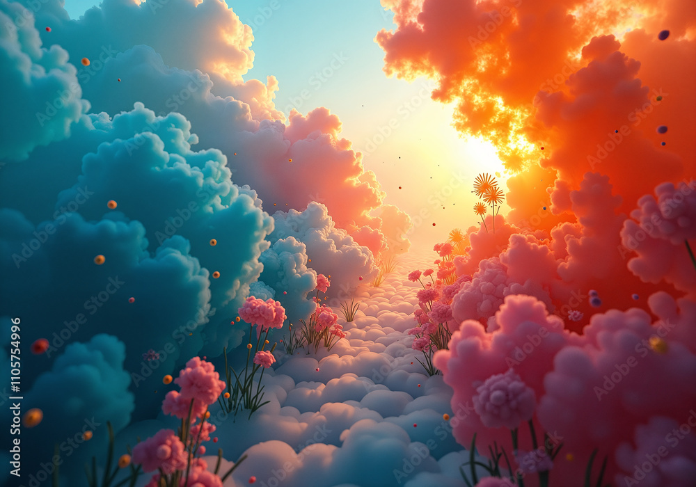 An Ethereal Dance of Abstract Forms: A Vibrant Exploration of Color and Light in a Dreamlike Landscape An Ethereal Dance of Abstract Forms: A Vibrant Exploration of Color and Light in a Dreamlike Landscape
