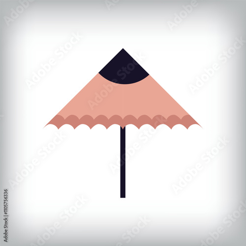 unique pen nib sun umbrella icon design. Corporate company, web, and identity sign.