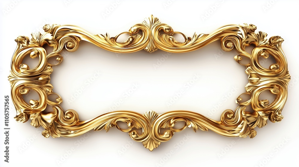Ornate golden frame with intricate baroque details Ornate golden frame with intricate baroque details