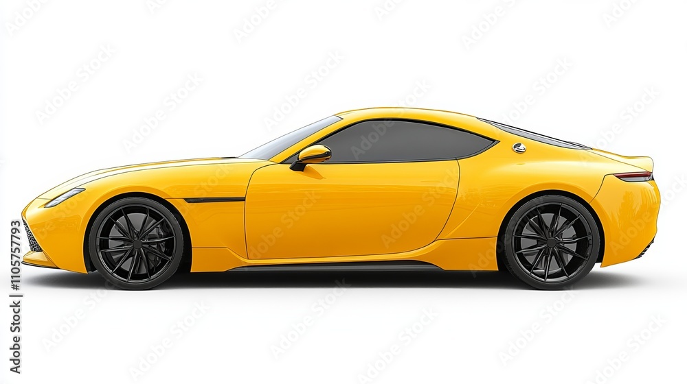 Radiant Yellow Sports Coupe - Sleek Modern Design Radiant Yellow Sports Coupe - Sleek Modern Design