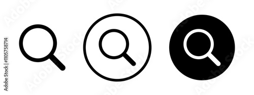 Magnifying glass icon set
