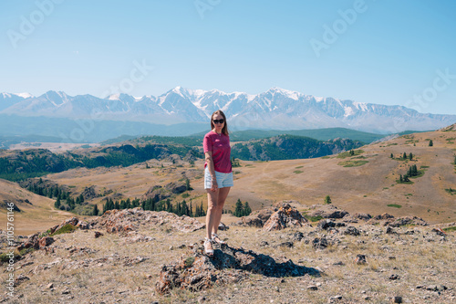 Woman in the mountains